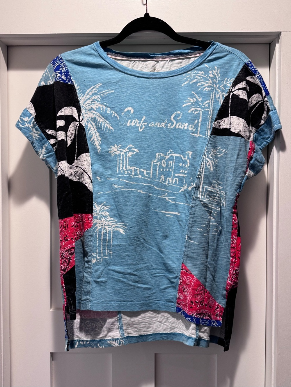 Surf & Sand Patchwork Short Sleeve Tee - Blue